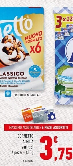 Conad Superstore Algida cornetto offerta