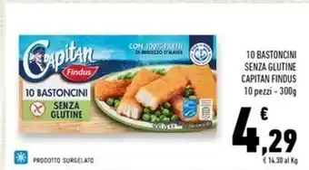 Conad Superstore Capitan findus 10 bastoncini senza glutine offerta