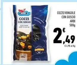Conad Superstore Arbi cozze con guscio offerta