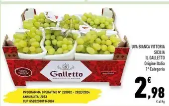 Galletto uva bianca vittoria sicilia