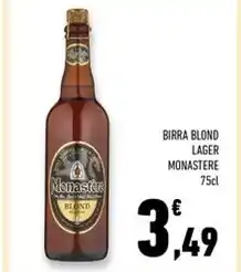 Conad Superstore Monastère birra blond lager offerta