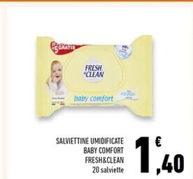 Conad Superstore Fresh & clean salviettine umidificate baby comfort offerta
