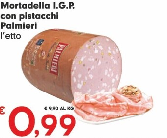 Despar Palmieri mortadella i.g.p. con pistacchi offerta