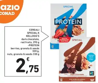 Conad CEREALI SPECIAL K KELLOGG'S dark chocolate, red fruits, 290 g offerta