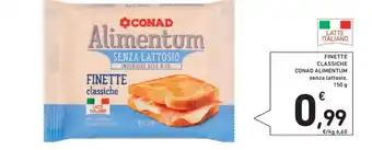 Conad FINETTE CLASSICHE CONAD ALIMENTUM senza lattosio, 150 g offerta