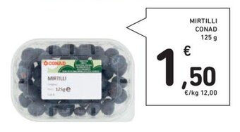 Conad MIRTILLI CONAD 125 g offerta