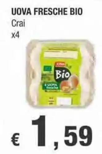 Crai UOVA FRESCHE BIO Crai x4 offerta