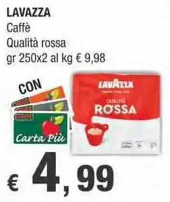 Crai LAVAZZA Caffè Qualità rossa gr 250x2 offerta
