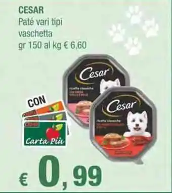 Crai CESAR Paté vari tipi vaschetta gr 150 offerta