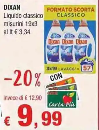 Crai DIXAN Liquido classico misurini 19x3 offerta
