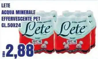 Big Food LETE ACQUA MINERALE EFFERVESCENTE PET CL50X24 offerta