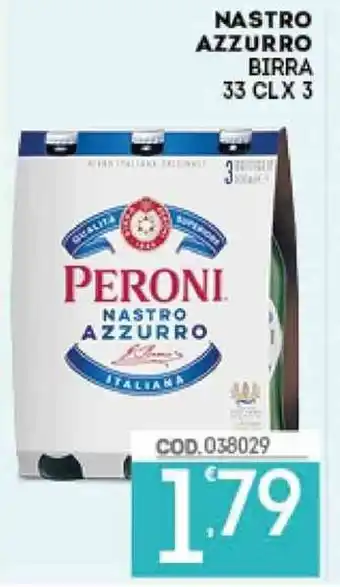 Eurocash NASTRO AZZURRO BIRRA 33 CLX 3 offerta