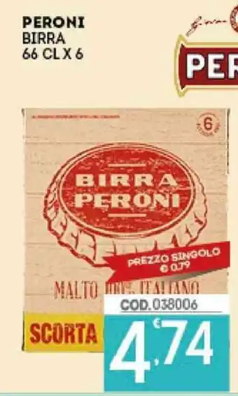 Eurocash PERONI BIRRA 66 CLX 6 offerta