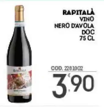 Eurocash RAPITALÀ VINO NERO D'AVOLA DOC 75 CL offerta
