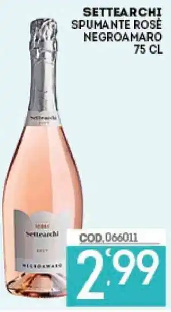 Eurocash SETTEARCHI SPUMANTE ROSE NEGROAMARO 75 CL offerta