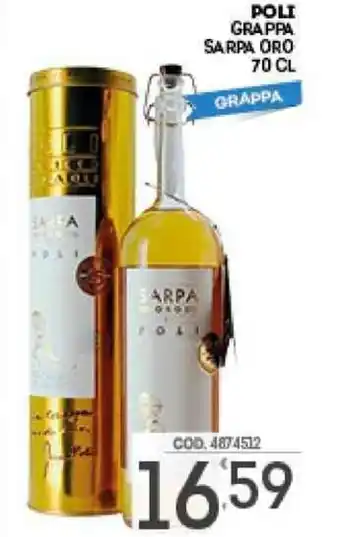 Eurocash POLI GRAPPA SARPA ORO 70 CL offerta