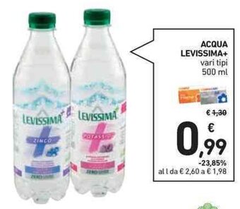 Spazio Conad ACQUA LEVISSIMA+ vari tipi 500 ml offerta