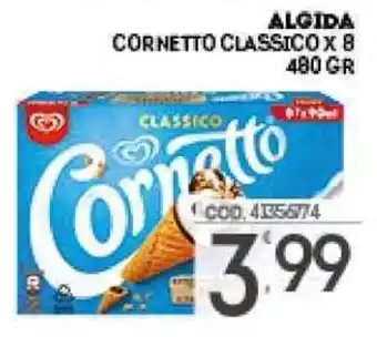 ALGIDA CORNETTO CLASSICO X 8 480 GR