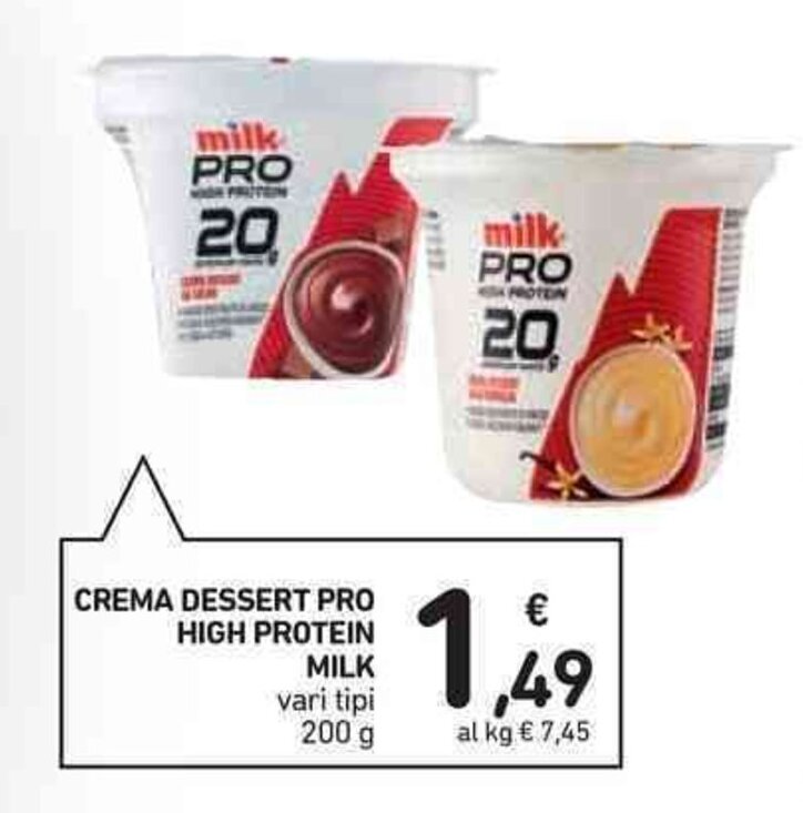 CREMA DESSERT PRO HIGH PROTEIN MILK 200 g offerta di Spazio Conad