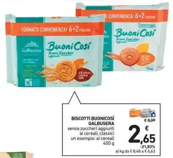 Spazio Conad BISCOTTI BUONICOSÌ GALBUSERA 400 g offerta
