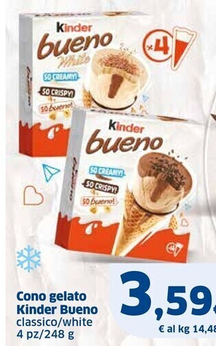 Kinder cono gelato bueno