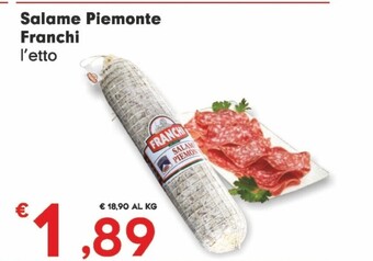 Despar Franchi salame piemonte offerta