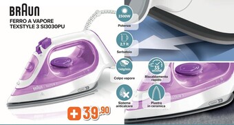 Expert Braun ferro a vapore texstyle 3 si3030pu offerta