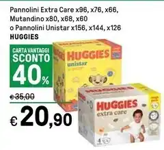 Iper La Grande Huggies pannolini extra care , mutandino o pannolini unistar offerta
