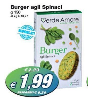 Prix Quality Burger agli Spinaci g 150 offerta