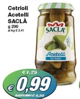 Prix Quality Cetrioli Acetelli SACLÀ g 290 offerta