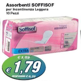 Prix Quality Assorbenti SOFFISOF per Incontinenza Leggera 10 Pezzi offerta