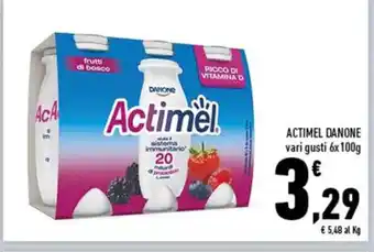 Conad ACTIMEL DANONE vari gusti 6x 100g offerta