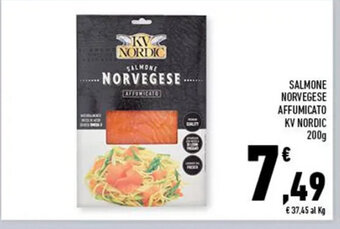 Conad SALMONE NORVEGESE AFFUMICATO KV NORDIC 200g offerta