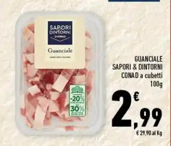 Conad GUANCIALE SAPORI & DINTORNI CONAD a cubetti 100 g offerta