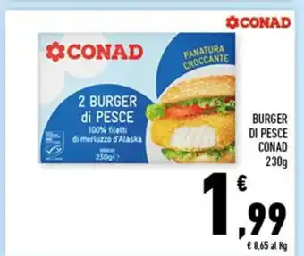 Conad BURGER DI PESCE CONAD 230g offerta