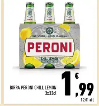 Conad BIRRA PERONI CHILL LEMON 3x33cl offerta