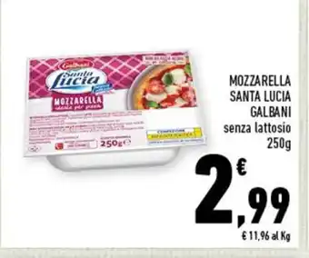 Conad MOZZARELLA SANTA LUCIA GALBANI senza lattosio 250 g offerta