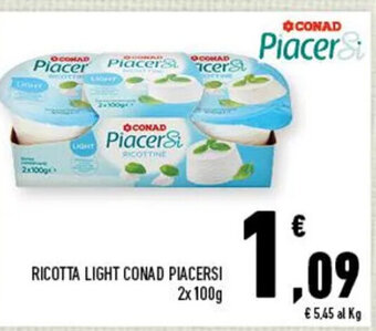 Conad RICOTTA LIGHT CONAD PIACERSI 2 x 100 g offerta