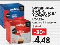 Bennet Lavazza capsule crema e gusto o qualità rossa a modo mio offerta
