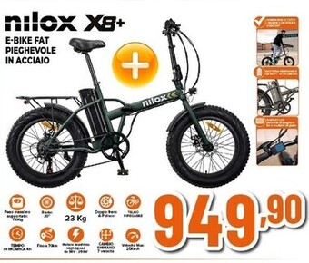 Expert Nilox x8+ e-bike fat pieghevole in acciaio offerta