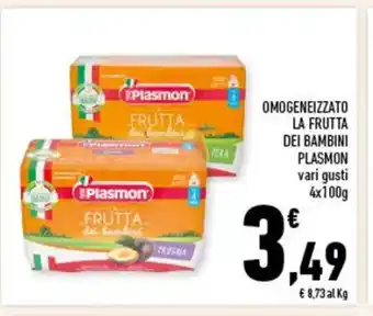 Conad OMOGENEIZZATO LA FRUTTA DEI BAMBINI PLASMON vari gusti 4x100g offerta