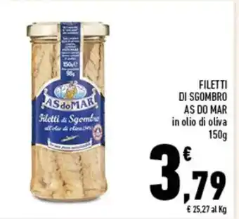 Conad FILETTI DI SGOMBRO AS DO MAR in olio di oliva 150 g offerta