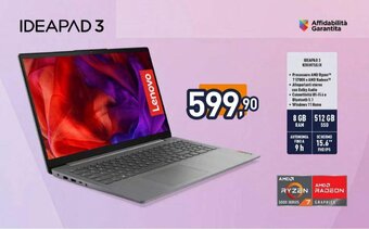 Unieuro Lenovo IDEAPAD 3 82KU01ULIX offerta