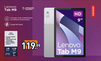 Unieuro Lenovo TAB M9 ZAC30123SE offerta