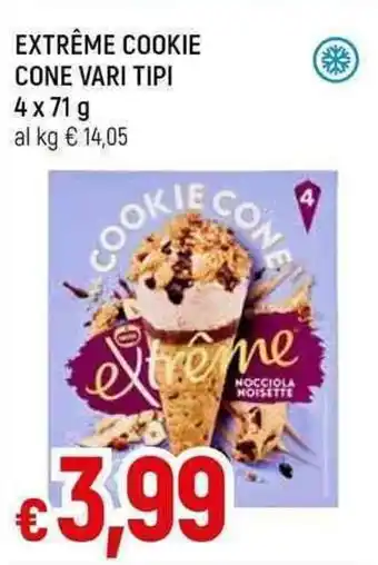 Galassia EXTRÊME COOKIE CONE VARI TIPI 4x71 g offerta