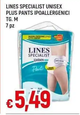 LINES SPECIALIST UNISEX PLUS PANTS IPOALLERGENICI TG. M 7 pz
