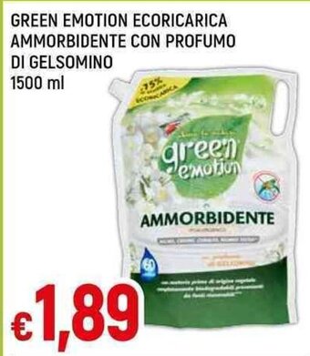 GREEN EMOTION ECORICARICA AMMORBIDENTE CON PROFUMO DI GELSOMINO 1500 ml