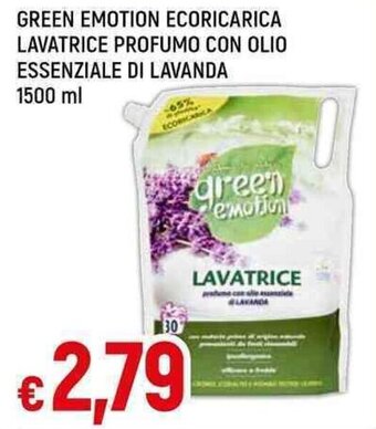 Galassia GREEN EMOTION ECORICARICA LAVATRICE PROFUMO CON OLIO ESSENZIALE DI LAVANDA 1500 ml offerta