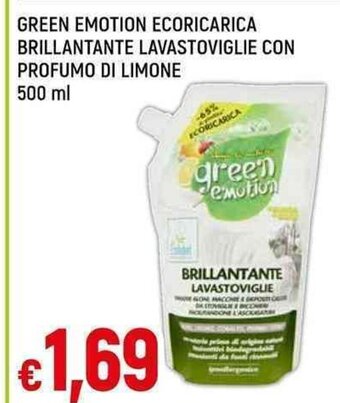 Galassia GREEN EMOTION ECORICARICA BRILLANTANTE LAVASTOVIGLIE CON PROFUMO DI LIMONE 500 ml offerta