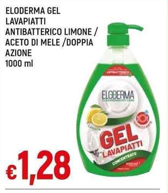 ELODERMA GEL LAVAPIATTI ANTIBATTERICO LIMONE / ACETO DI MELE /DOPPIA AZIONE 1000 ml